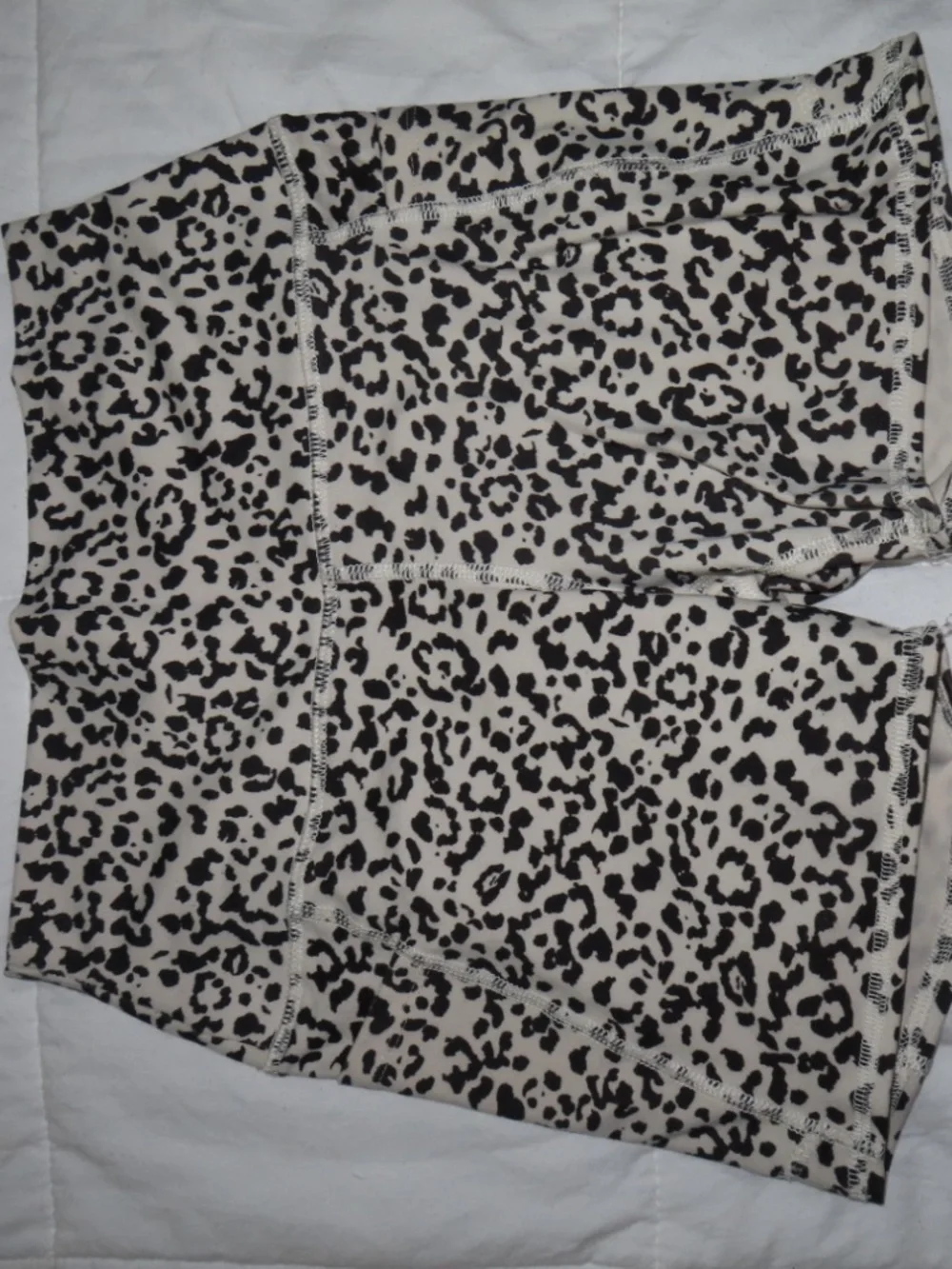 Evolution and Creation Women’s Leopard Print Bike Shorts - Cream and Black